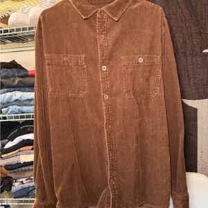Men's Brown Corduroy Shirt Jacket SHAKA BUTTON UP